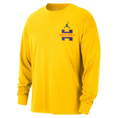NBA - Charlotte Hornets Jordan Brand 2025/26 City Edition Remix Essential Logo Long Sleeve T-Shirt - Yellow