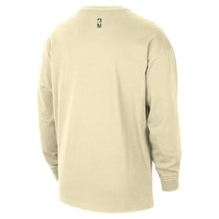 Nike - Milwaukee Bucks 2025/26 City Edition Remix Essential Logo Long Sleeve T-Shirt - Cream