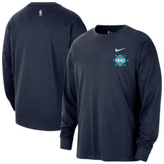 Nike - Oklahoma City Thunder 2025/26 City Edition Remix Essential Logo Long Sleeve T-Shirt - Navy