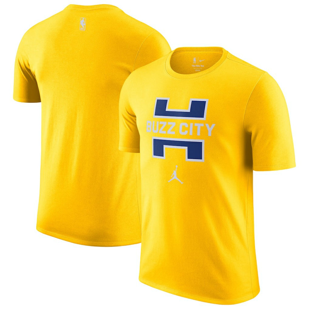NBA - Charlotte Hornets Jordan Brand 2025/26 City Edition Remix Essential Logo T-Shirt - Yellow