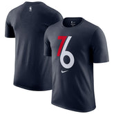 Nike - Philadelphia 76ers 2025/26 City Edition Remix Essential Logo T-Shirt - Navy