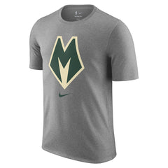 Nike - Milwaukee Bucks 2025/26 City Edition Remix Essential Logo T-Shirt - Heather Gray