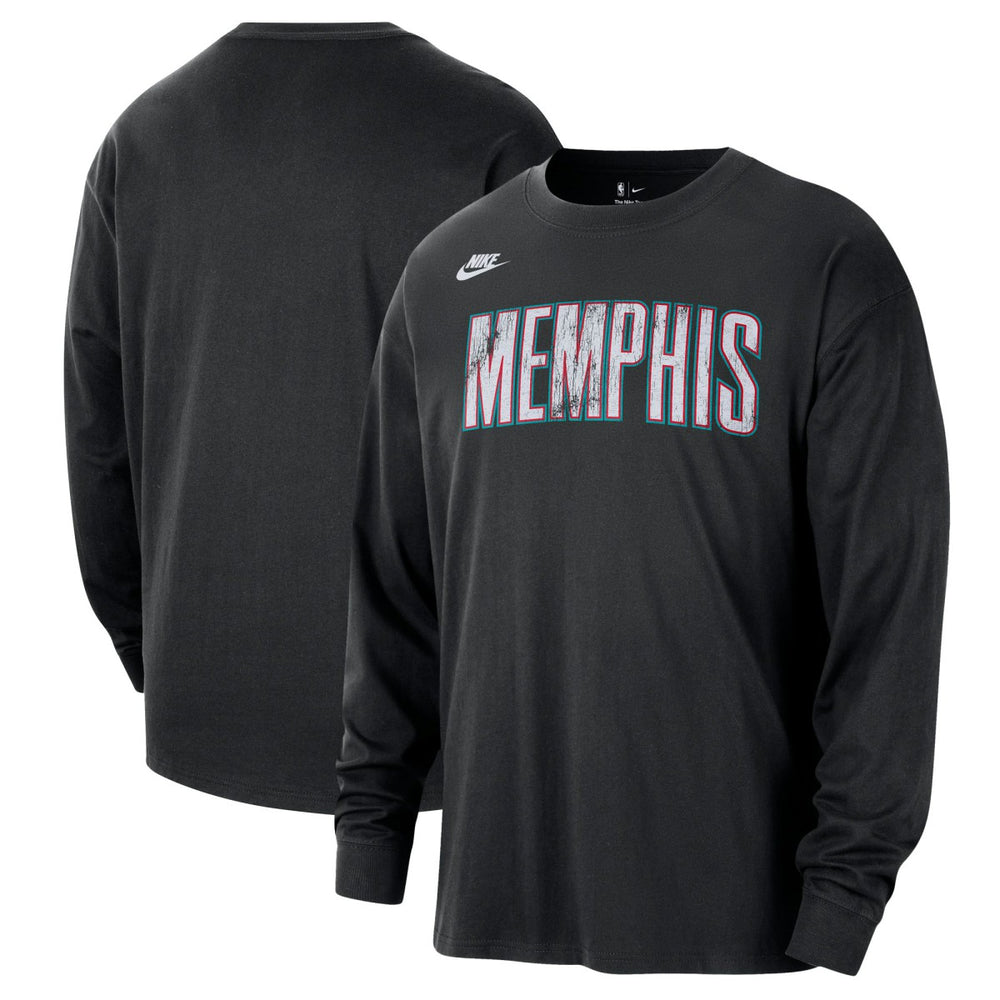 Nike - Memphis Grizzlies Unisex Classic Edition Hardwood Classics Essential Logo Long Sleeve T-Shirt - Black