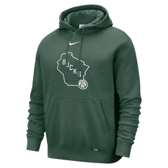 Nike - Milwaukee Bucks 2025/26 City Edition Essential Logo Remix Hoodie - Hunter Green