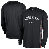 Nike - Brooklyn Nets 2025/26 City Edition Authentic Pregame Dri-FIT Long Sleeve Shooting T-Shirt - Black