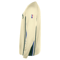 Nike - Milwaukee Bucks 2025/26 City Edition Authentic Pregame Dri-FIT Long Sleeve Shooting T-Shirt - Cream