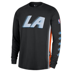 Nike - LA Clippers 2025/26 City Edition Authentic Pregame Dri-FIT Long Sleeve Shooting T-Shirt - Black
