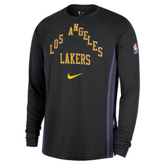 Nike - Los Angeles Lakers 2025/26 City Edition Authentic Pregame Dri-FIT Long Sleeve Shooting T-Shirt - Black