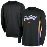 Nike - Phoenix Suns 2025/26 City Edition Authentic Pregame Dri-FIT Long Sleeve Shooting T-Shirt - Black