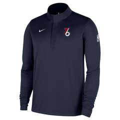Nike - Philadelphia 76ers 2025/26 City Edition Remix Authentic Coaches Dri-FIT Half-Zip Pullover - Navy