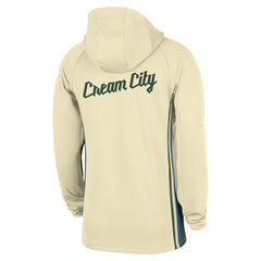 Nike - Milwaukee Bucks 2025/26 City Edition Remix Authentic On-Court Quarter-Zip Dri-FIT Hooded Jacket - White