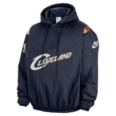 Nike - Cleveland Cavaliers Hardwood Classics Therma-FIT Half-Zip Hooded Windbreaker - Navy