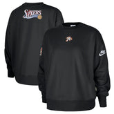 Nike - Philadelphia 76ers Women's Classic Edition Hardwood Classics Premium Phoenix Fleece Sweatshirt - Black