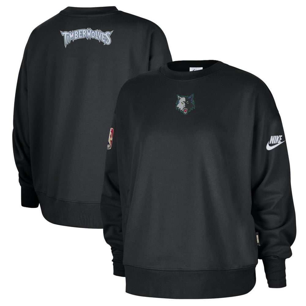 Nike - Minnesota Timberwolves Women's Classic Edition Hardwood Classics Premium Phoenix Fleece Sweatshirt - Black