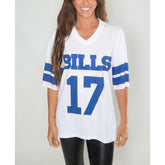Josh Allen Buffalo Bills Cuce Women's Crystal V-Neck Tunic White - NFL