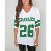 Saquon Barkley Philadelphia Eagles Cuce Women's Crystal V-Neck Tunic White - NFL