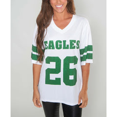 Saquon Barkley Philadelphia Eagles Cuce Women's Crystal V-Neck Tunic White - NFL