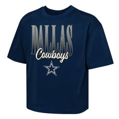 Dallas Cowboys Outerstuff Girls Youth Big City Boxy T-Shirt Navy - NFL