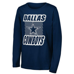 Dallas Cowboys Outerstuff Youth Never Settle Long Sleeve T-Shirt Navy - NFL