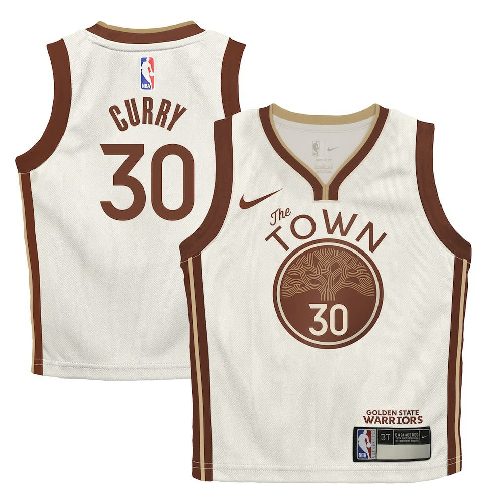 Nike - Stephen Curry Golden State Warriors Preschool 2025/26 City Edition Swingman Jersey - Tan