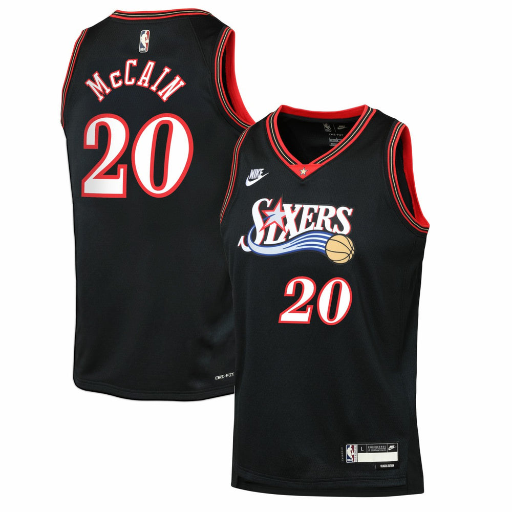 Nike - Jared McCain Philadelphia 76ers Youth Swingman Jersey - Classic Edition - Black