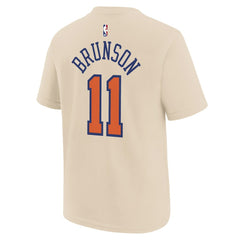 Nike - Jalen Brunson New York Knicks Youth 2025/26 City Edition Name & Number T-Shirt - Cream