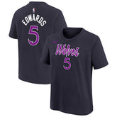 Nike - Anthony Edwards Minnesota Timberwolves Youth 2025/26 City Edition Name & Number T-Shirt - Purple