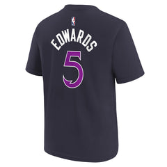 Nike - Anthony Edwards Minnesota Timberwolves Youth 2025/26 City Edition Name & Number T-Shirt - Purple