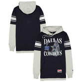 Dallas Cowboys New Era Twofer Layered Long Sleeve Hoodie T-Shirt Navy - NFL