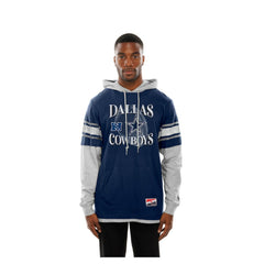 Dallas Cowboys New Era Twofer Layered Long Sleeve Hoodie T-Shirt Navy - NFL