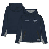 Dallas Cowboys New Era Combine Authentic Raglan Scuba Full-Zip Hoodie Navy - NFL