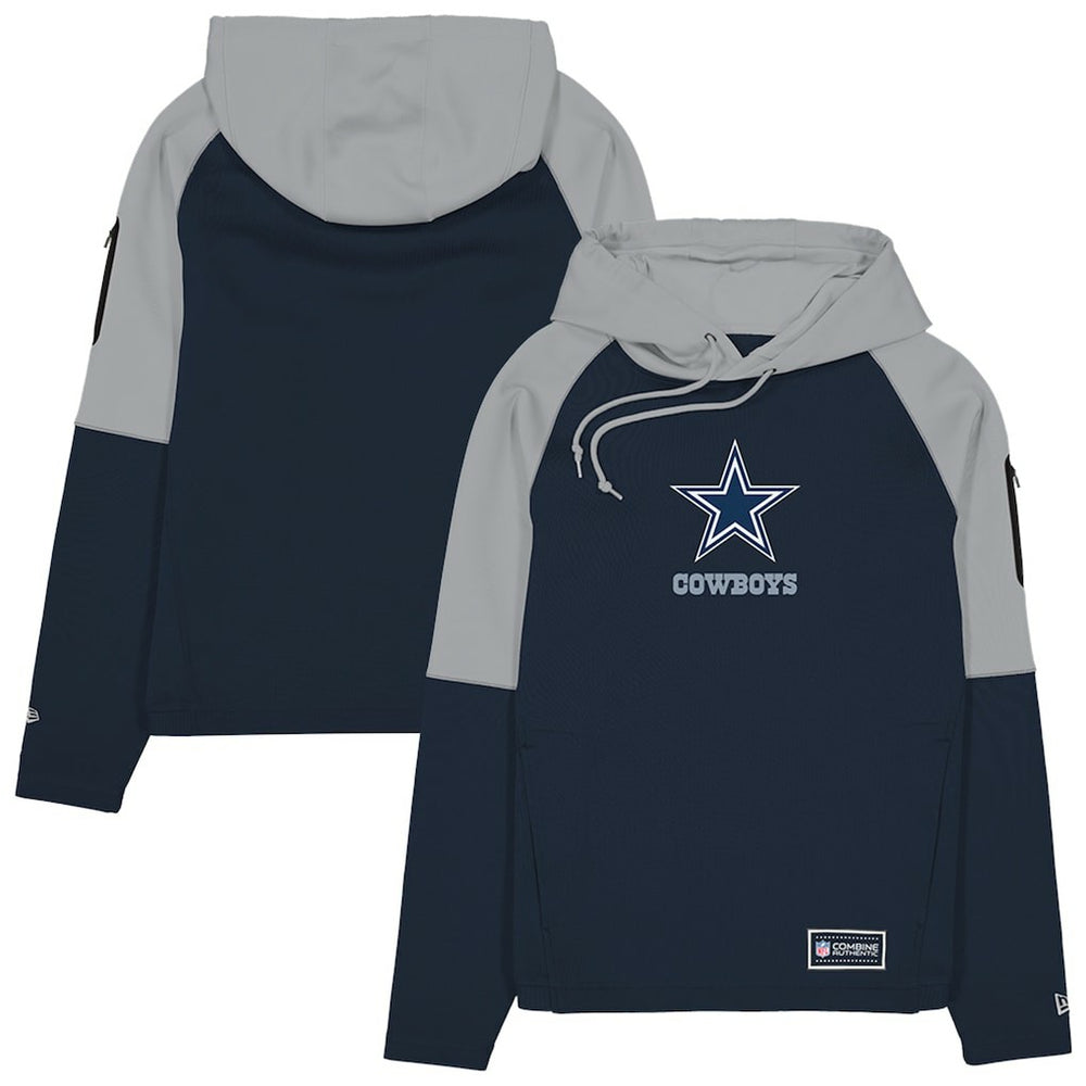 Dallas Cowboys New Era Combine Authentic Color Block Raglan Pullover Hoodie Navy - NFL