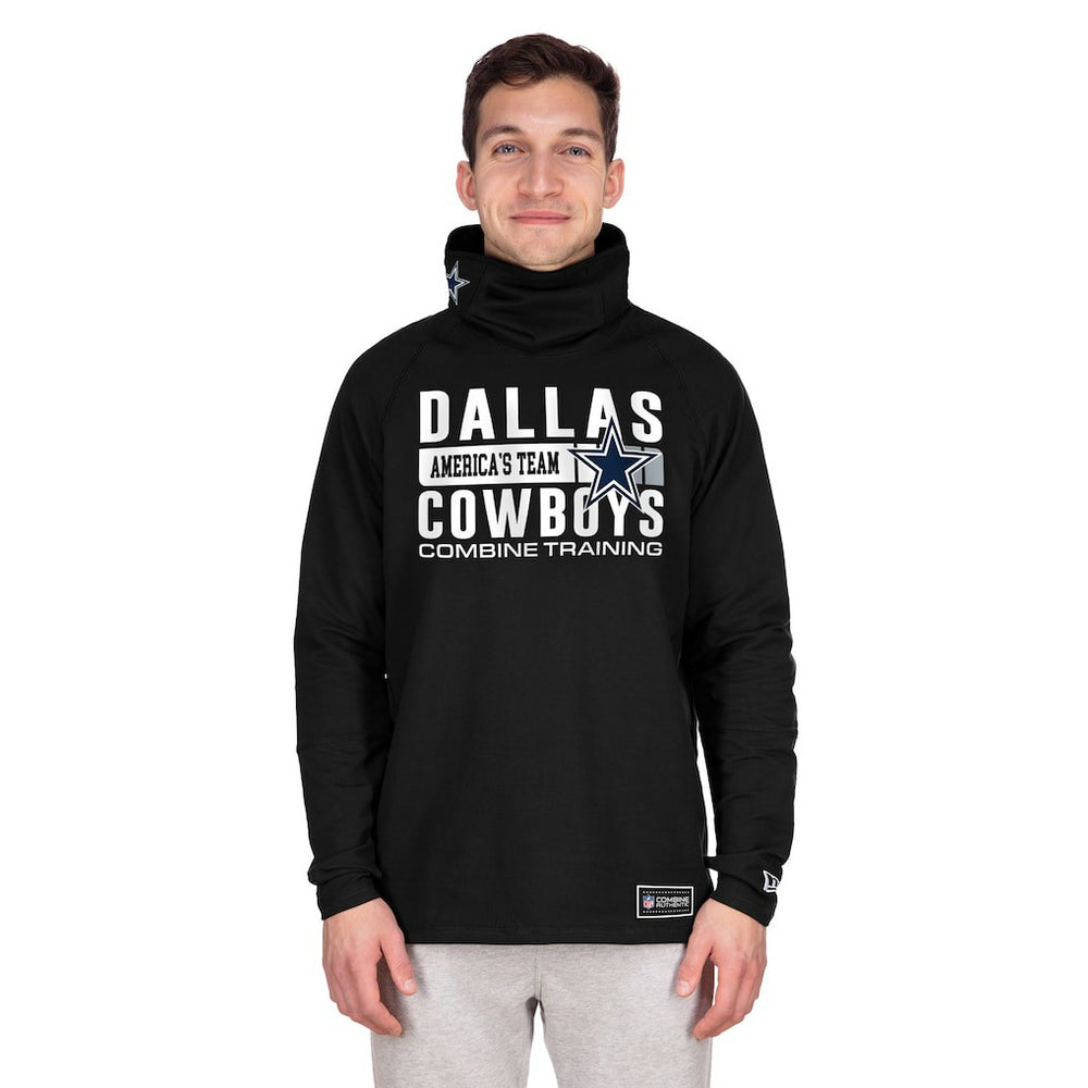 Dallas Cowboys New Era Functional Fandom Balaclava Helmet Stripe Tri-Blend Hoodie Black - NFL