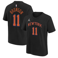 NBA - Jalen Brunson New York Knicks Jordan Brand Youth Statement Edition Name & Number T-Shirt - Black