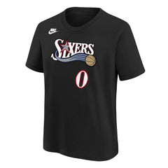 Nike - Tyrese Maxey Philadelphia 76ers Youth Name & Number T-Shirt - Classic Edition - Black