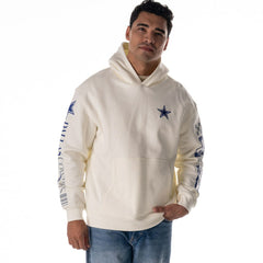 Dallas Cowboys The Wild Collective Unisex Stacked Graphic Sleeve Fleece Hoodie White - NFL