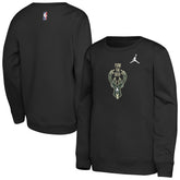 NBA - Milwaukee Bucks Jordan Brand Youth Courtside Statement Edition Sweatshirt - Black