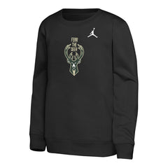 NBA - Milwaukee Bucks Jordan Brand Youth Courtside Statement Edition Sweatshirt - Black