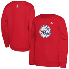 NBA - Philadelphia 76ers Jordan Brand Youth Courtside Statement Edition Sweatshirt - Red