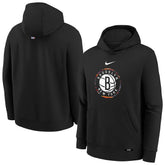 Nike - Brooklyn Nets Youth 2025/26 City Edition Club Fleece Pullover Hoodie - Black