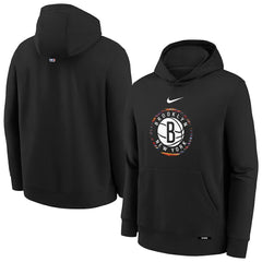 Nike - Brooklyn Nets Youth 2025/26 City Edition Club Fleece Pullover Hoodie - Black