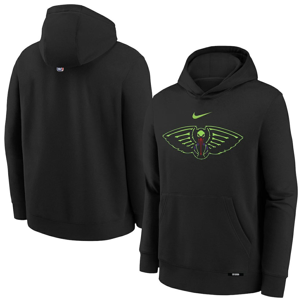 Nike - New Orleans Pelicans Youth 2025/26 City Edition Club Fleece Pullover Hoodie - Black