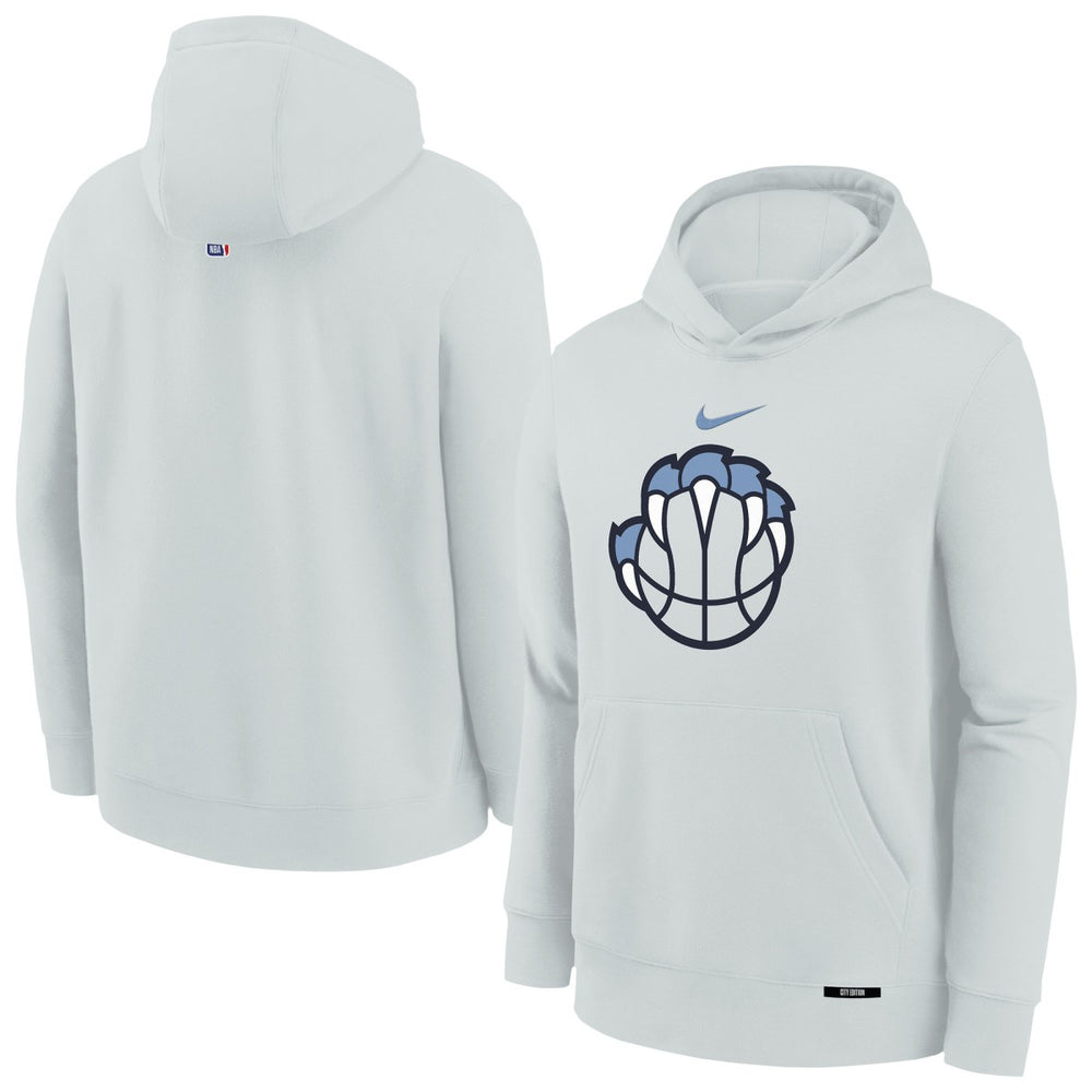 Nike - Memphis Grizzlies Youth 2025/26 City Edition Club Fleece Pullover Hoodie - Silver