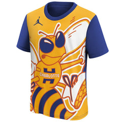 NBA - Charlotte Hornets Jordan Brand Youth 2025/26 City Edition Max90 T-Shirt - Blue/Yellow