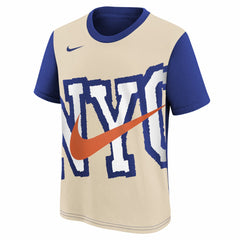 Nike - New York Knicks Youth 2025/26 City Edition Max90 T-Shirt - Light Beige/Blue