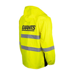 New York Giants Hi-Vis Safety Waterproof Rainshell Full-Zip Hooded Jacket Yellow - NFL