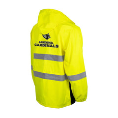 Arizona Cardinals Hi-Vis Safety Waterproof Rainshell Full-Zip Hooded Jacket Yellow - NFL