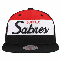 Buffalo Sabres - Mitchell & Ness Retro Script Colorblock Snapback Hat Black