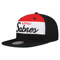 Buffalo Sabres - Mitchell & Ness Retro Script Colorblock Snapback Hat Black