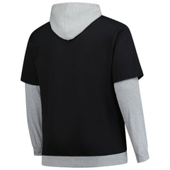 Pittsburgh Steelers Big & Tall Twofer Pullover Hoodie Black/Heather Gray - Fanatics